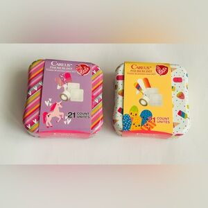 New 2 Careus First Aid 21 Piece Kits Unicorns and Ice Cream Design Metal Boxes